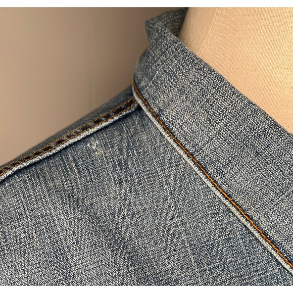 Levi's denim Trucker jacket medium wash button up red tag women's pockets 3X - Picture 6 of 14